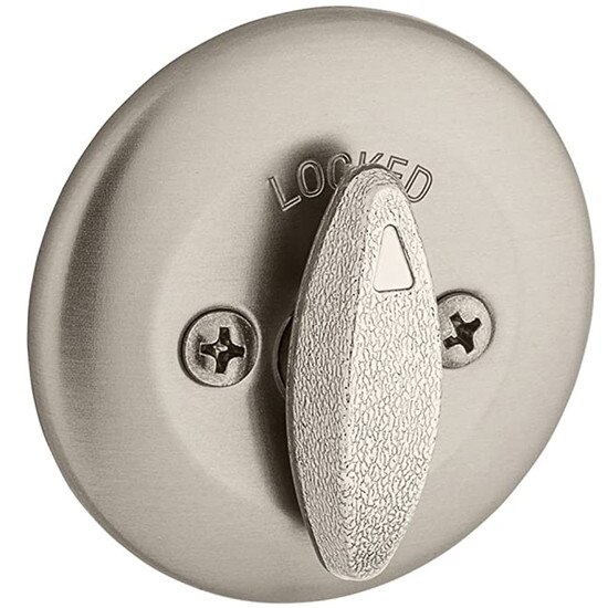 Kwikset 660 Single Cylinder Deadbolt Featuring SmartKey Security In Satin Nickel Back Side